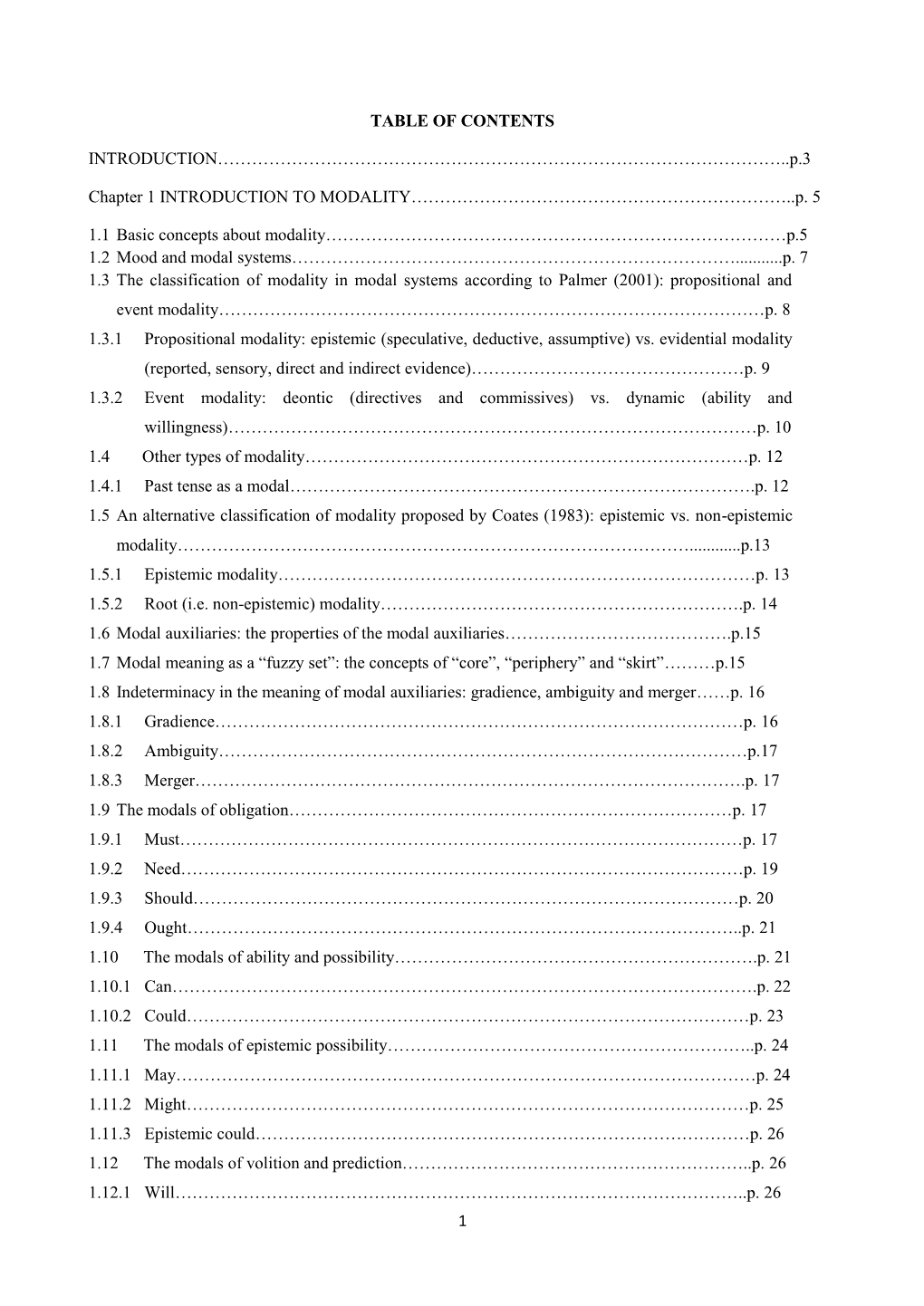 1 Table of Contents Introduction……………………………………………………………………………………