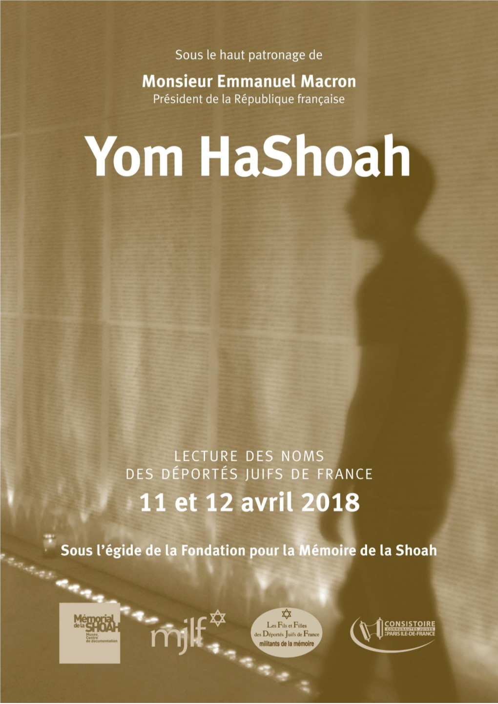 Yom Hashoah 2018, Les 11 Et 12 Avril 2018