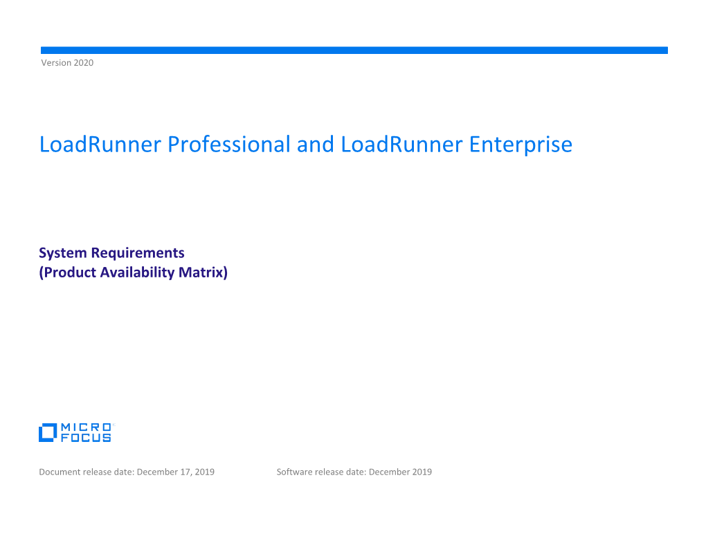System Requirements (Product Availability Matrix)