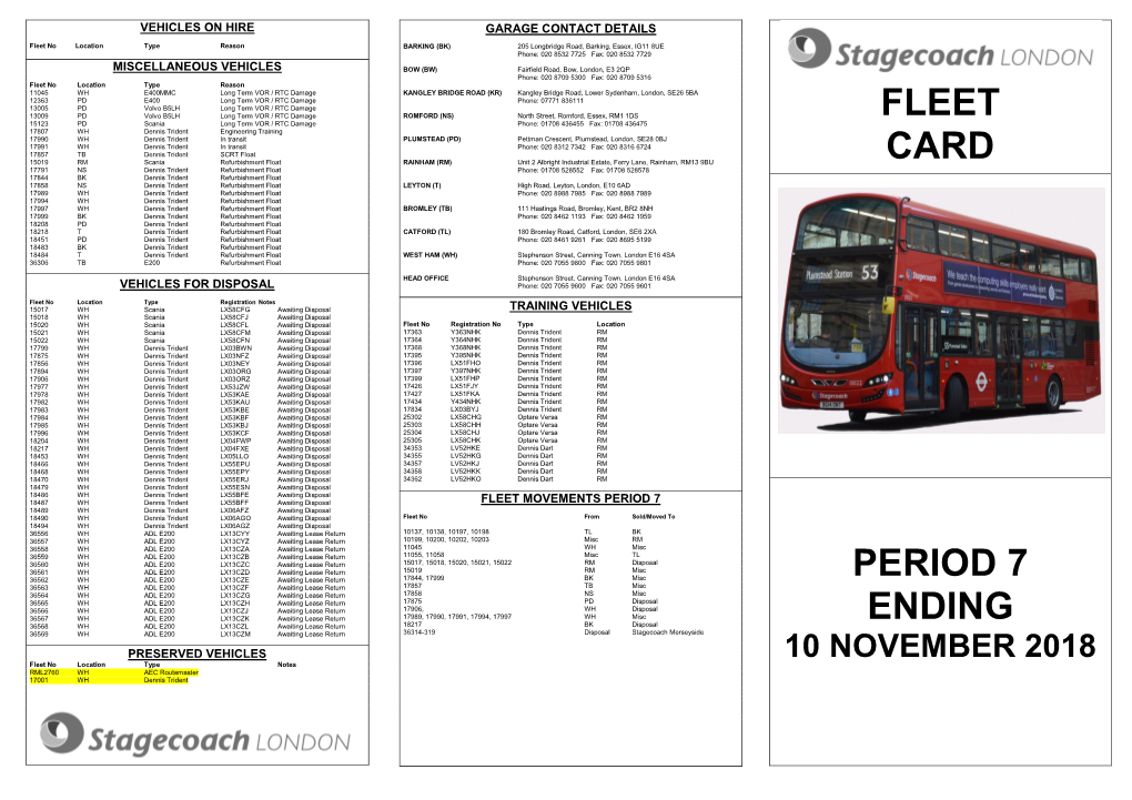 Stagecoach London Fleet Card