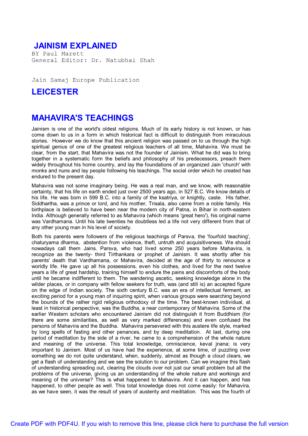 Jainism Explained Leicester Mahavira's Teachings