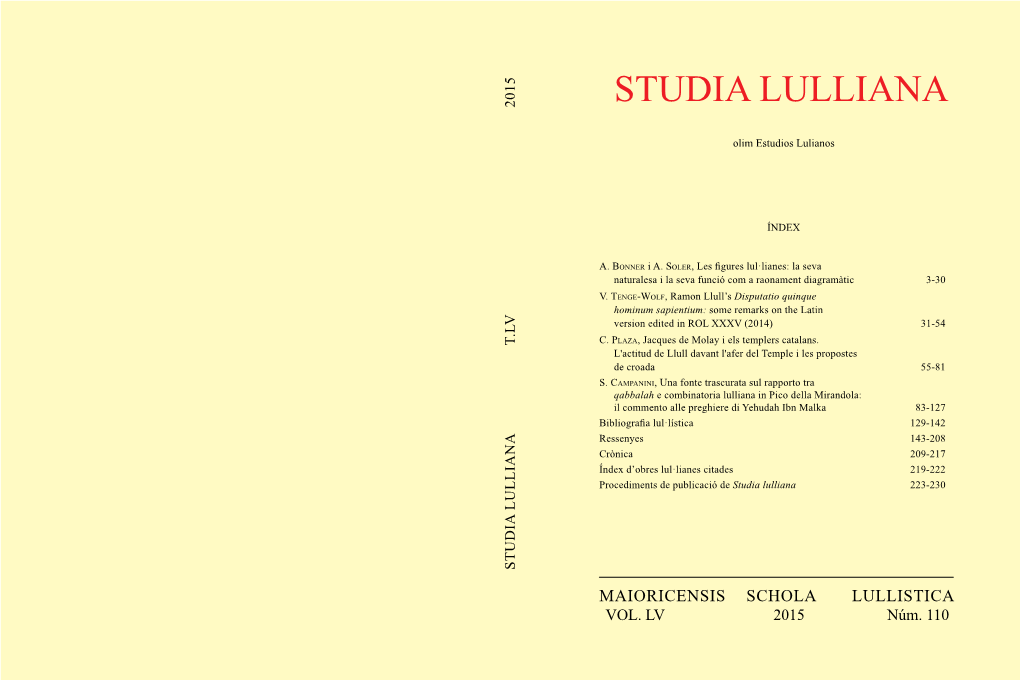 Studia Lulliana