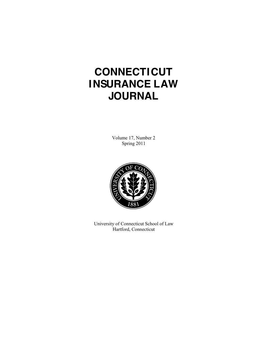 Connecticut I Nsurance Law Journal