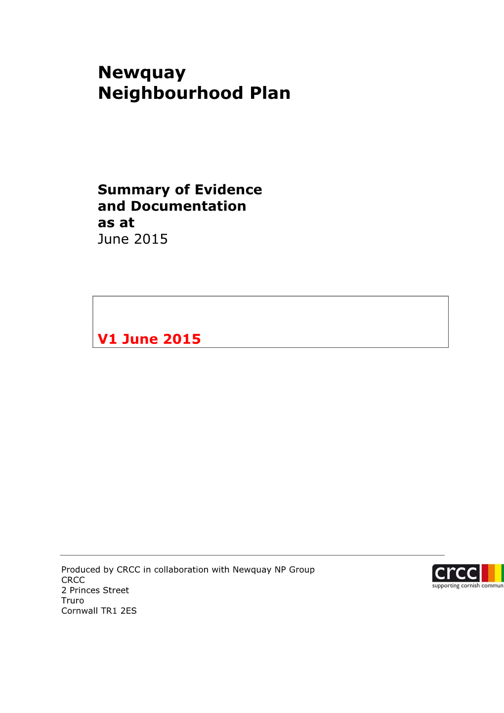 Newquay Evidence Report2 16.06.15