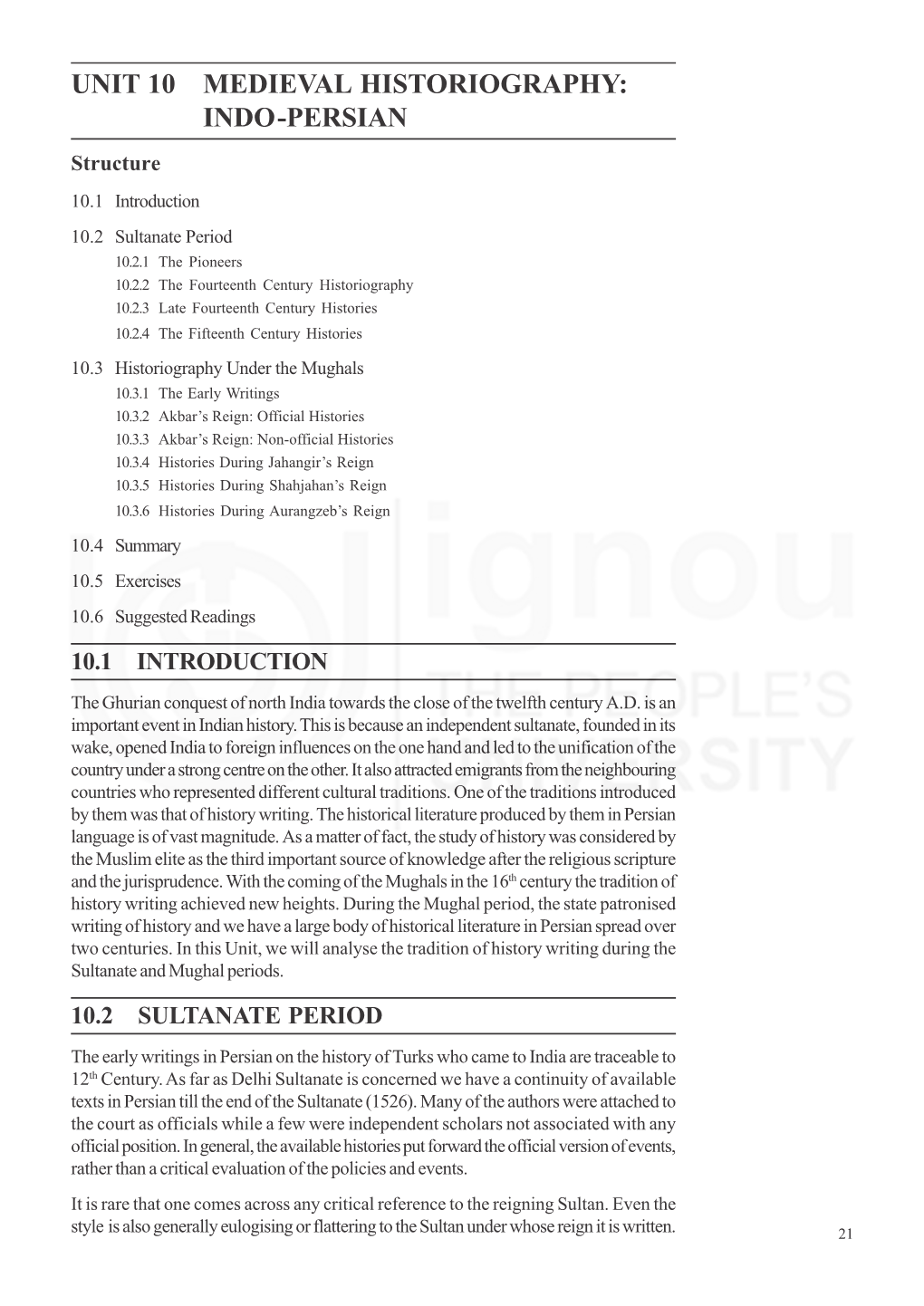 Unit 10 Medieval Historiography: Indo-Persian