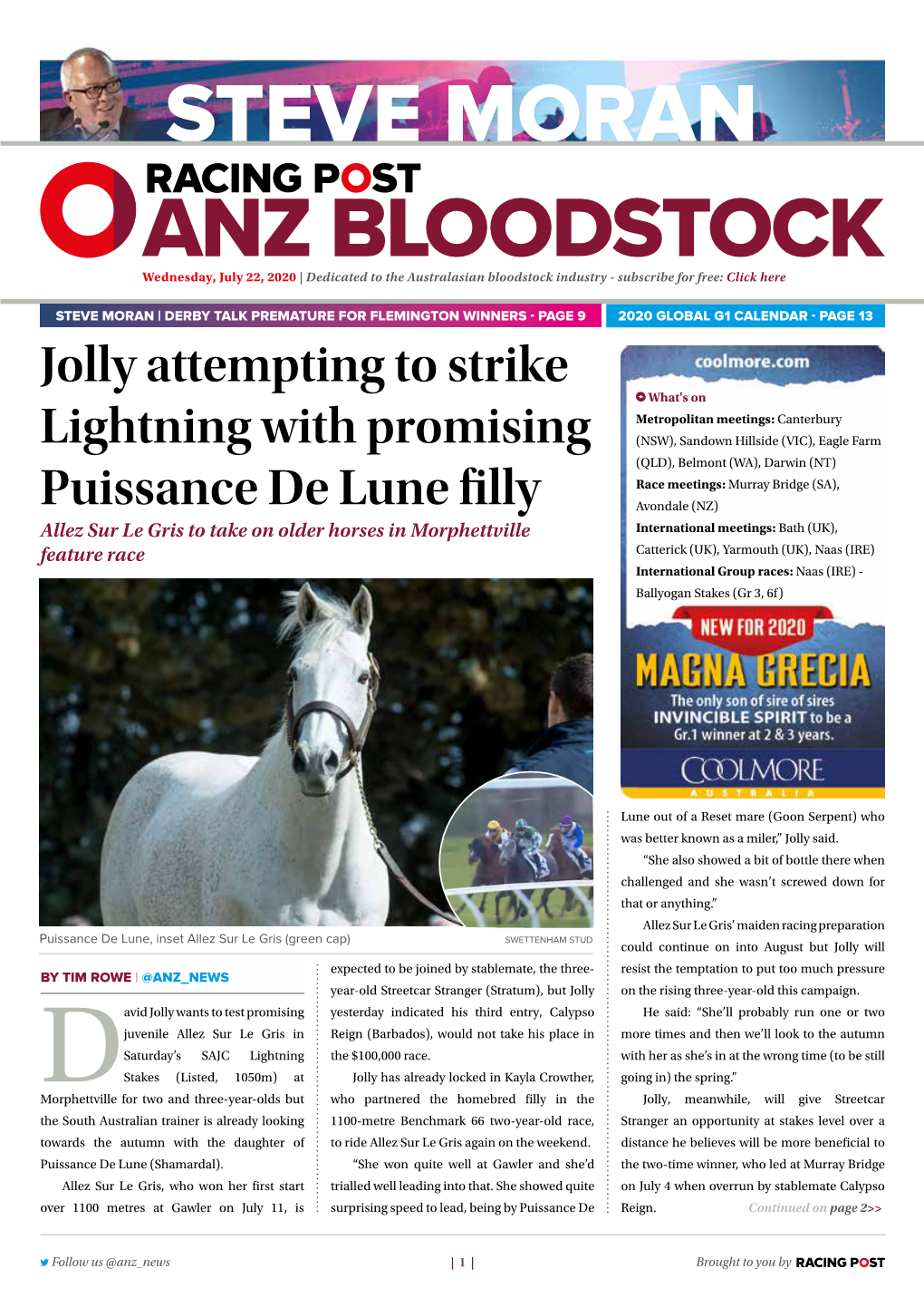 Jolly Attempting to Strike Lightning with Promising Puissance De Lune Filly | 2 | Wednesday, July 22, 2020