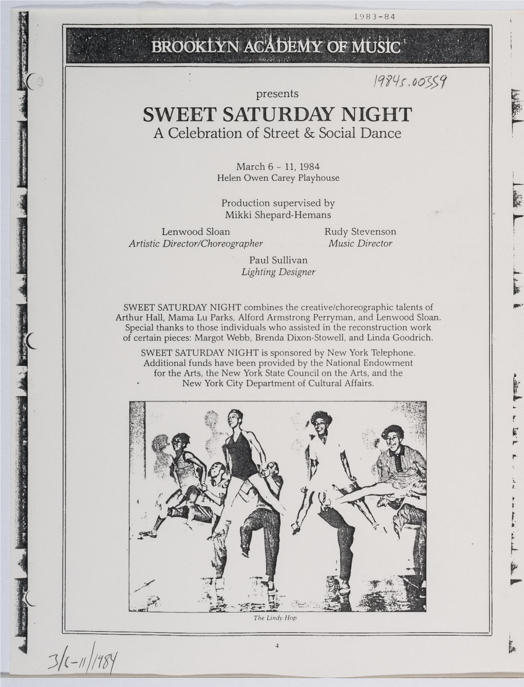 SWEET SATURDAY NIGHT a Celebration of Street & Social Dance