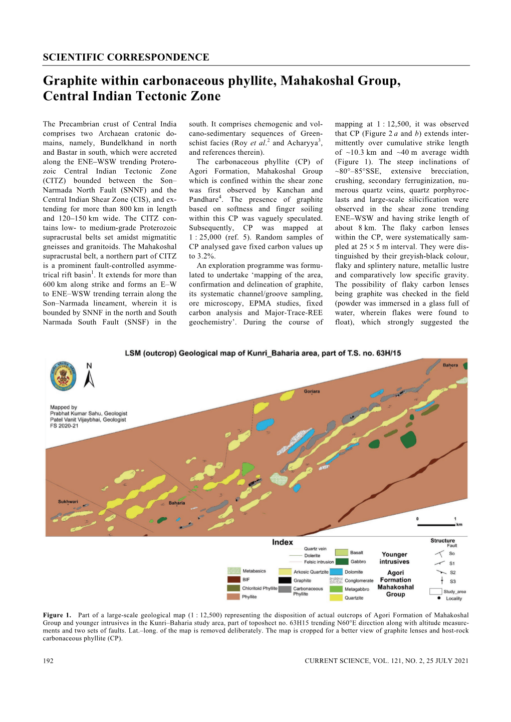 Graphite Within Carbonaceous Phyllite, Mahakoshal Group, Central Indian Tectonic Zone