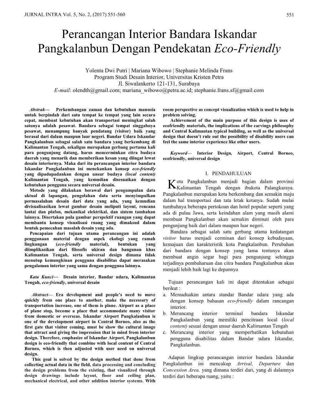 Perancangan Interior Bandara Iskandar Pangkalanbun Dengan Pendekatan Eco-Friendly