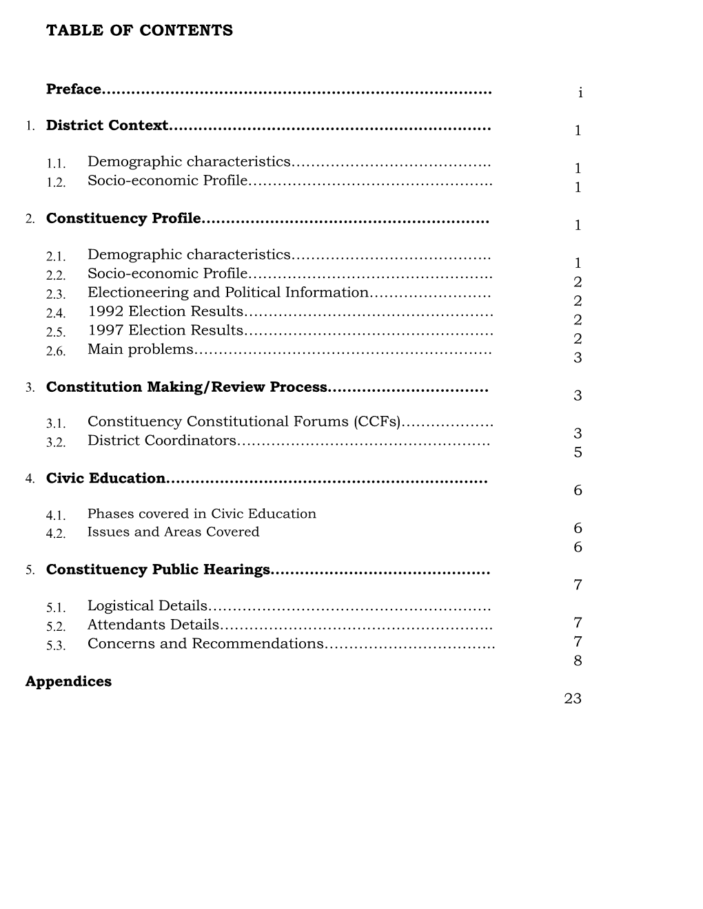 Table of Contents