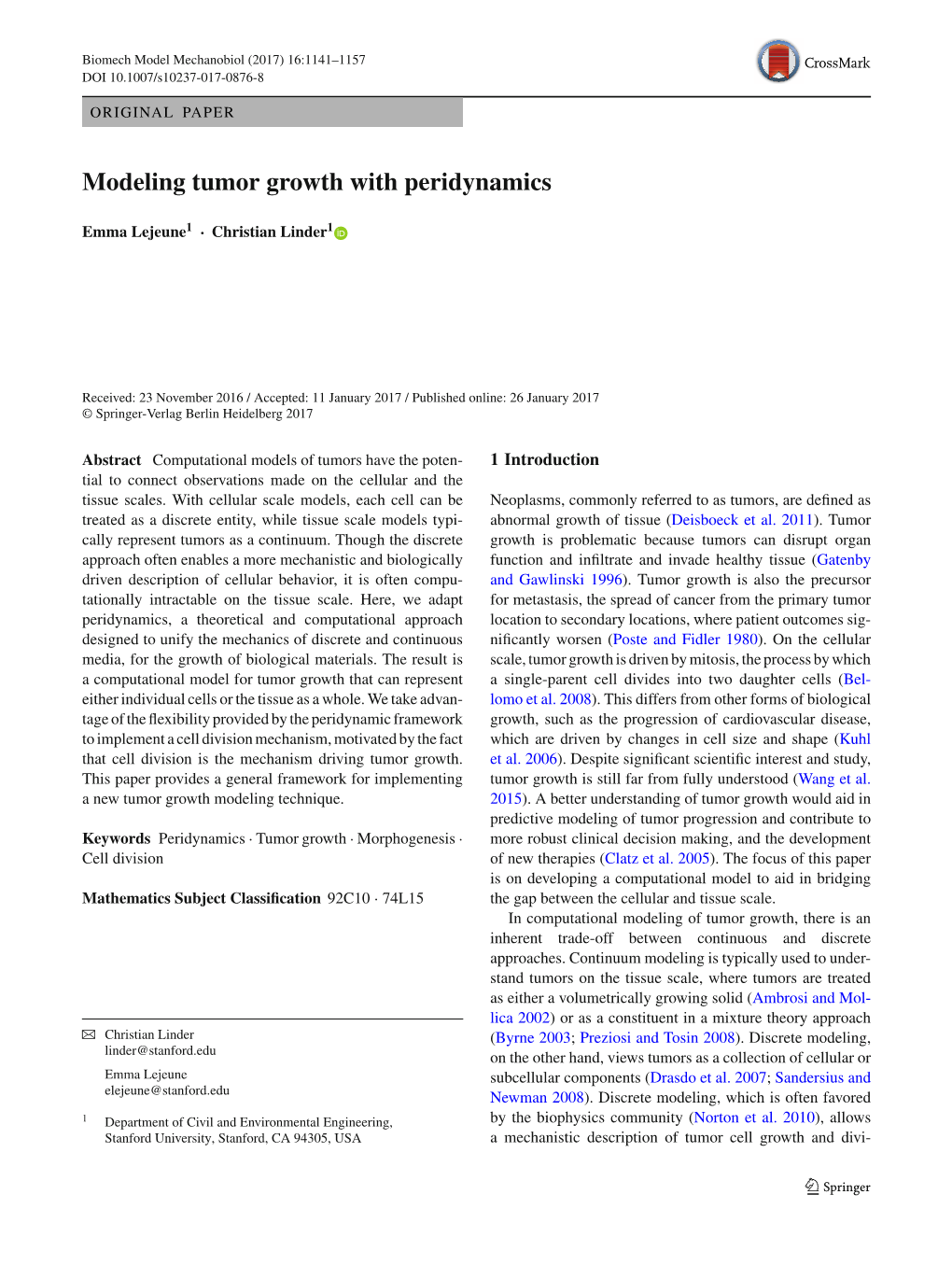 Modeling Tumor Growth with Peridynamics