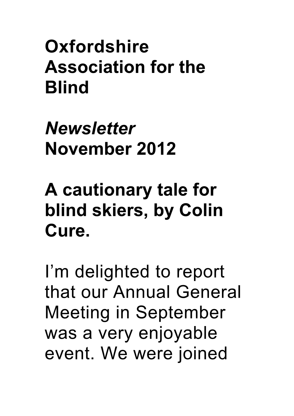 Oxfordshire Association for the Blind