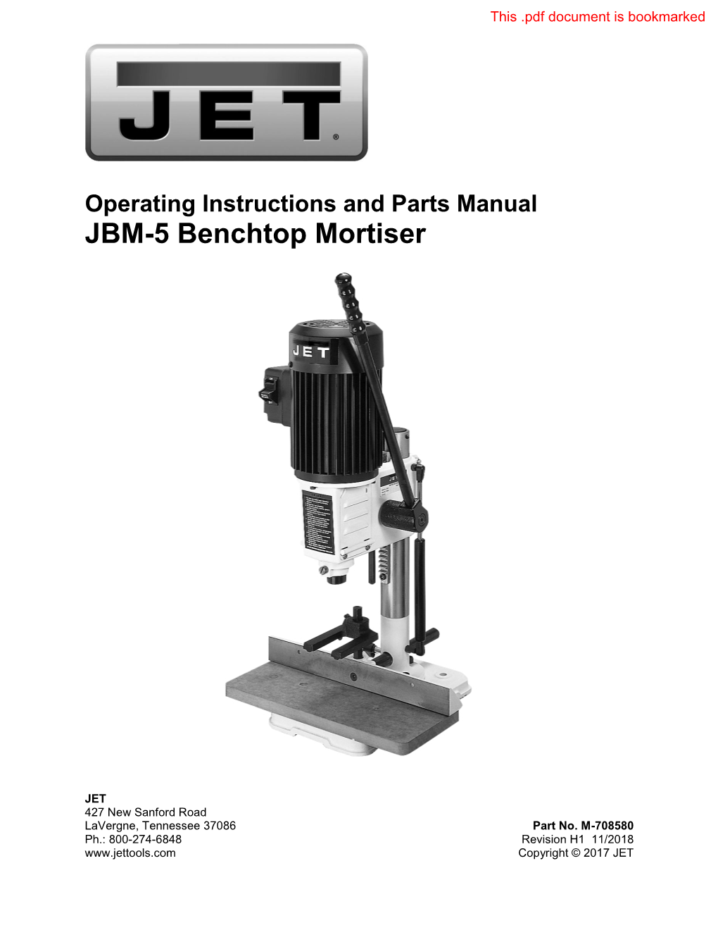JBM-5 Benchtop Mortiser