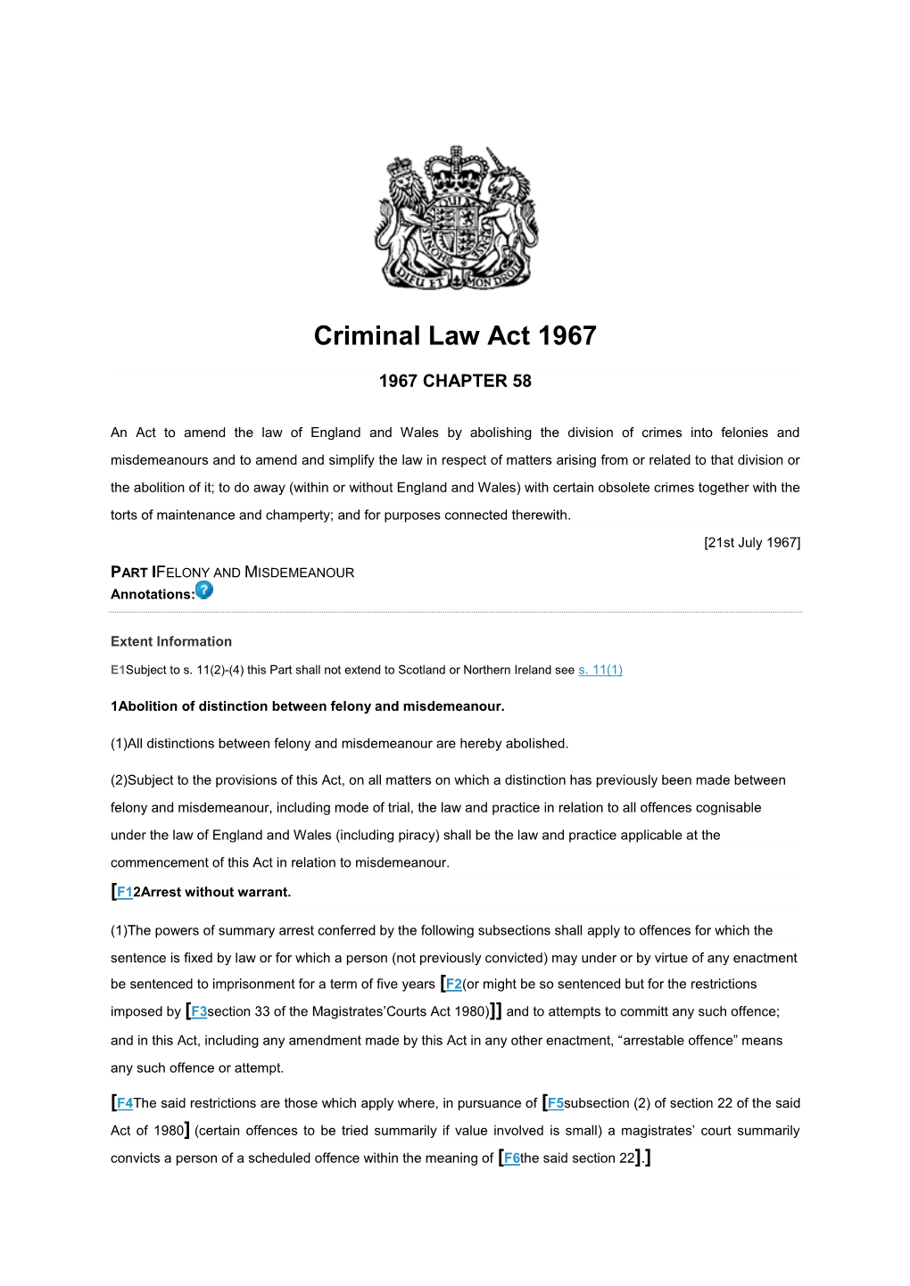 Criminal Law Act 1967