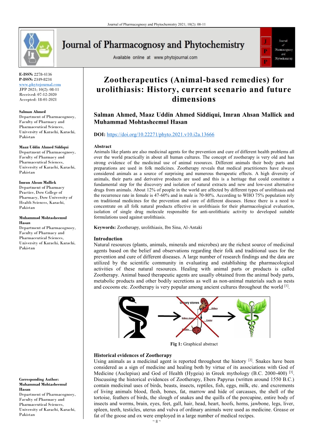 Zootherapeutics (Animal-Based Remedies) for Urolithiasis: History, Current Scenario and Future Dimensions