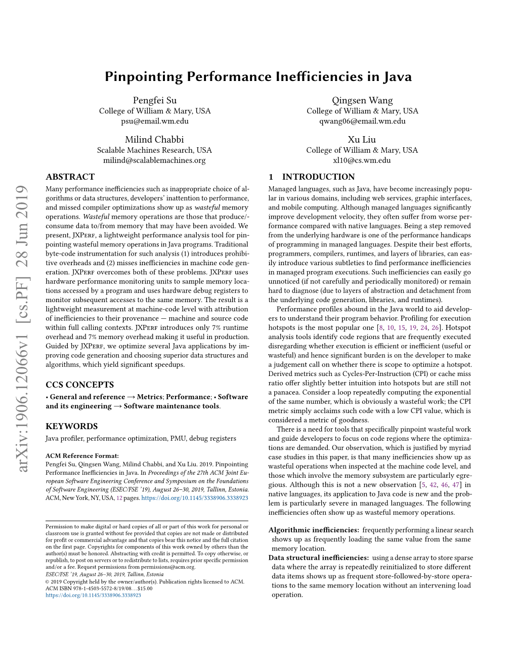 Pinpointing Performance Inefficiencies in Java