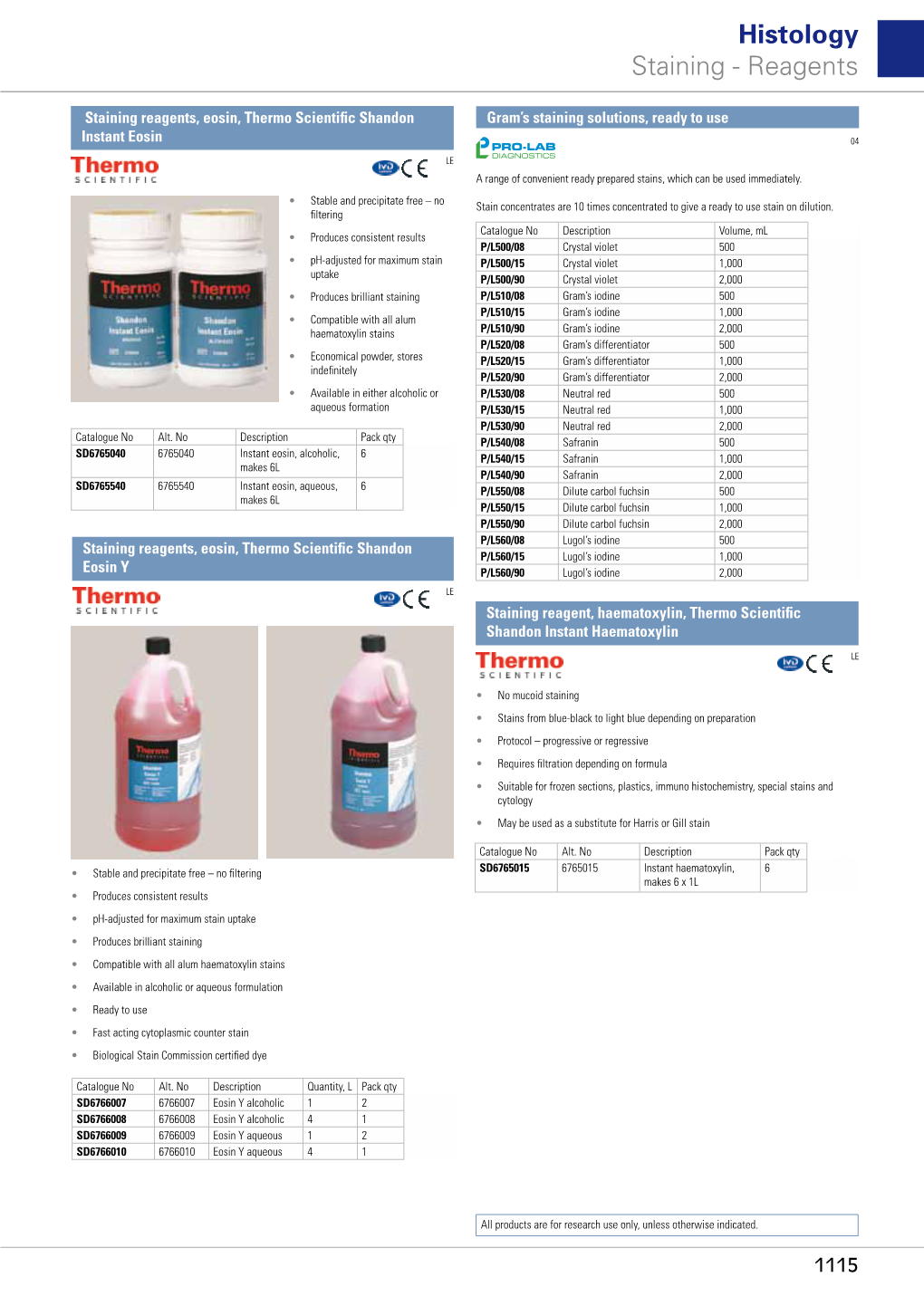 Histology Staining - Reagents