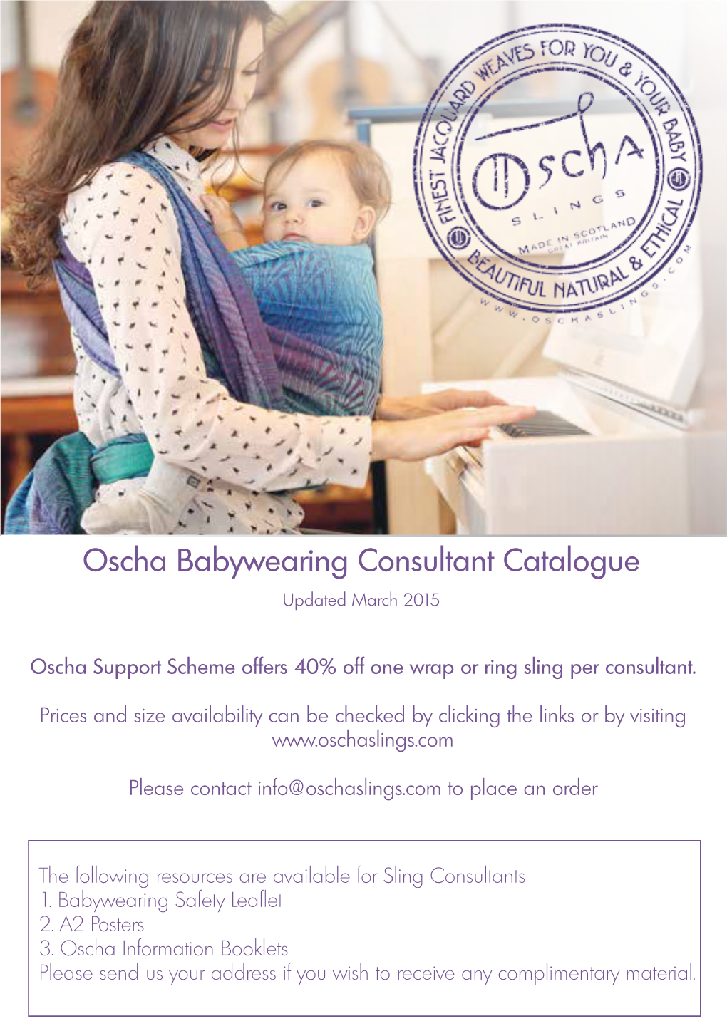 Oscha Babywearing Consultant Catalogue Updated March 2015
