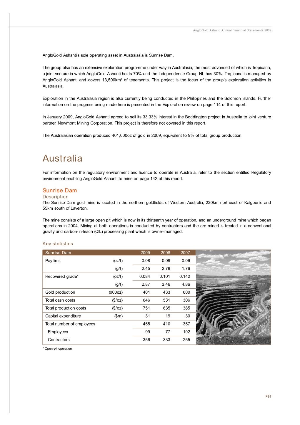 Australia to Joint Venture Partner, Newmont Mining Corporation