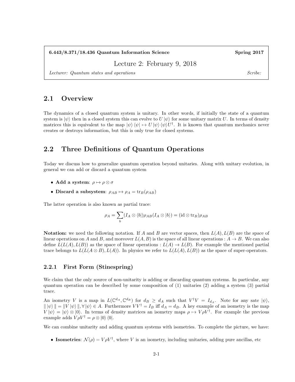 Quantum Operations