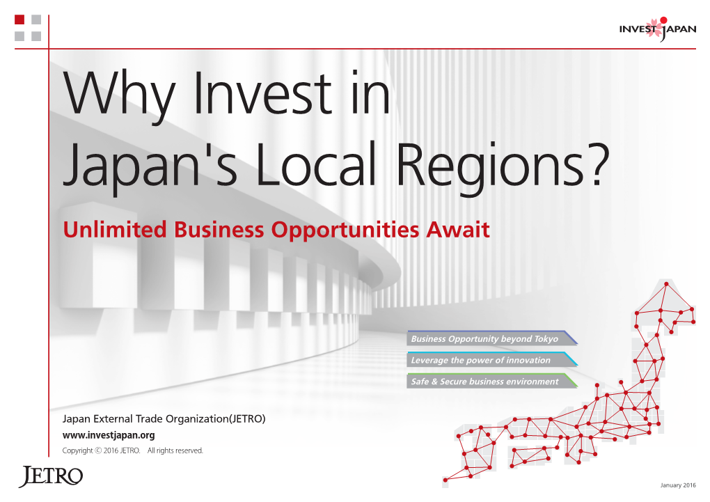 Why Invest in Japan's Local Regions? Unlimited Business Opportunities Await