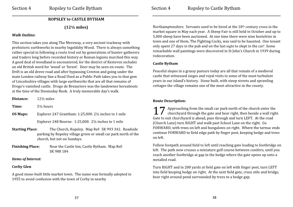 Danelaw Way 4 Ropsley to Castle Bytham.Pdf