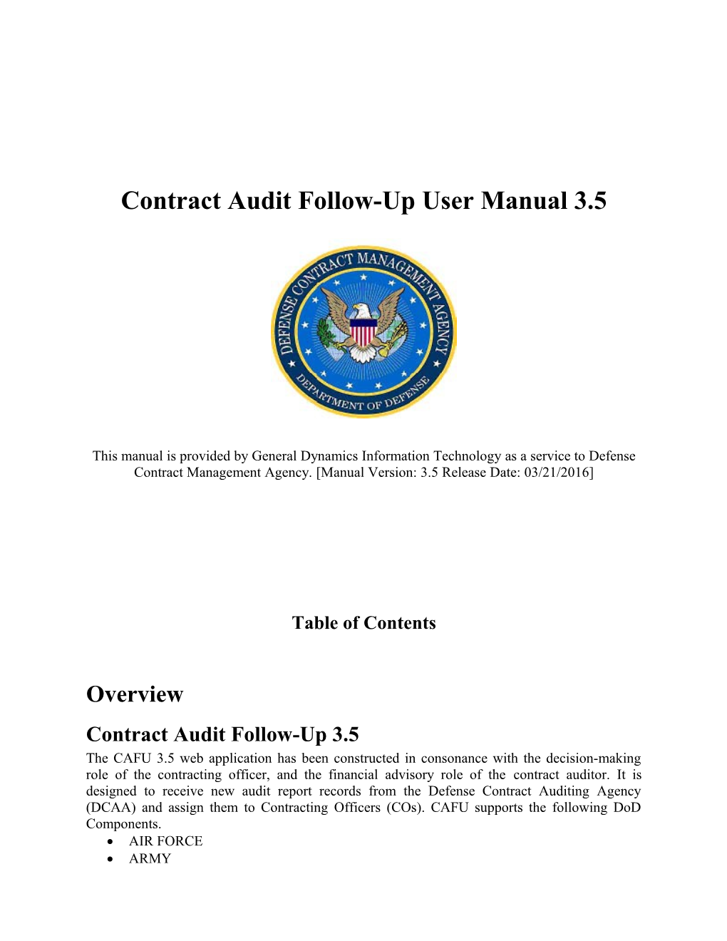 Contract Audit Follow-Up User Manual 3.5