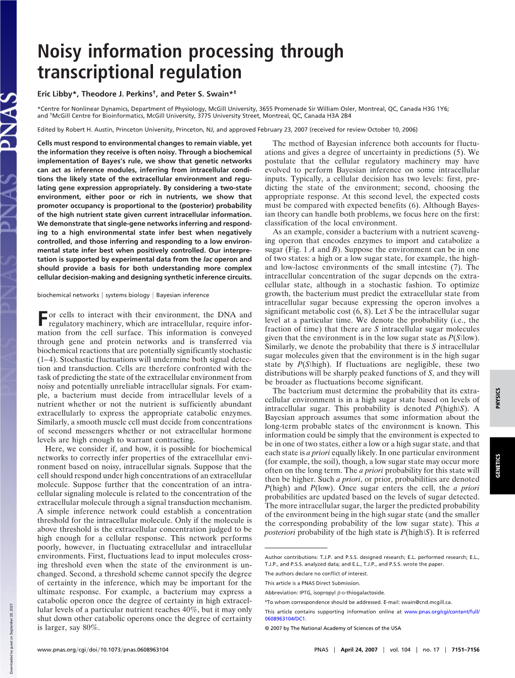 Noisy Information Processing Through Transcriptional Regulation