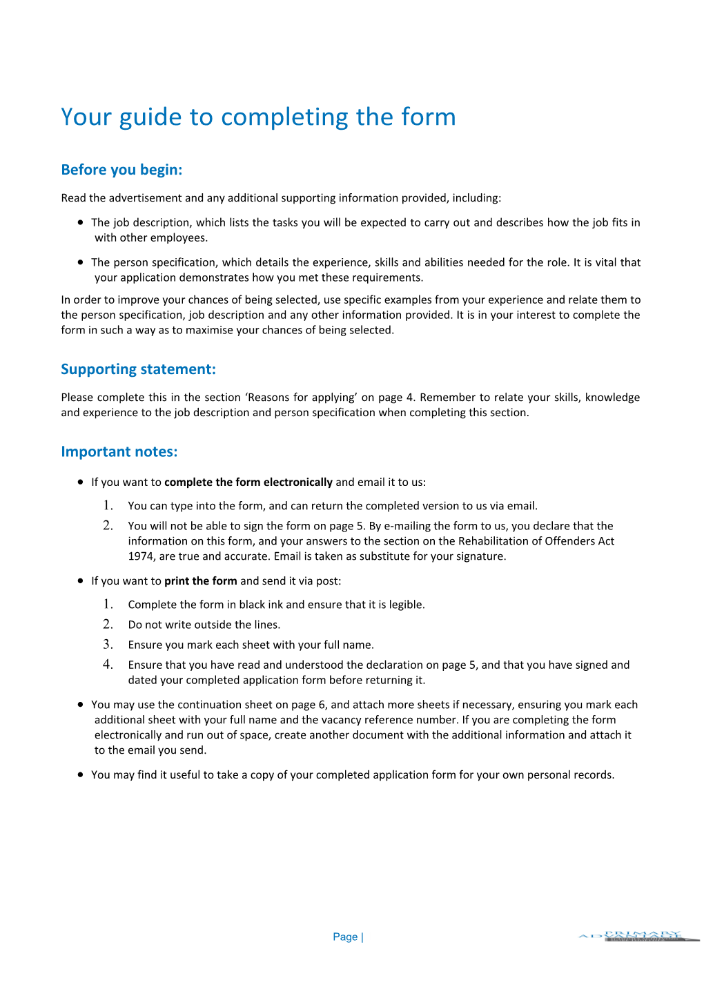 Your Guide to Completing the Form