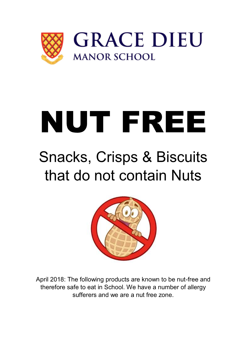 Snacks, Crisps & Biscuits That Do Not Contain Nuts