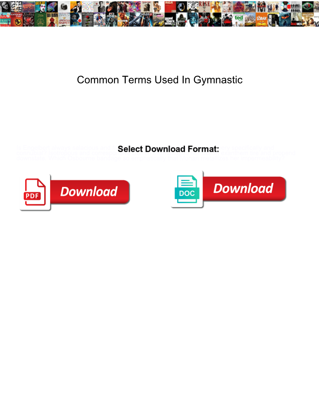 Common Terms Used in Gymnastic