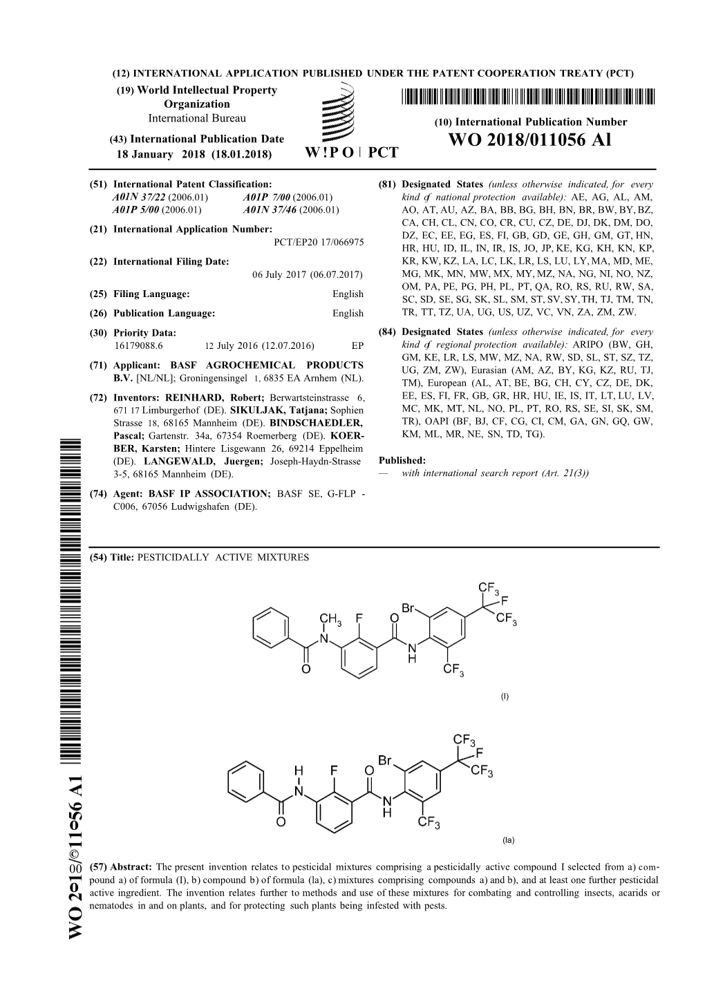 WO 2018/011056 Al 18 January 2018 (18.01.2018) W !P O PCT