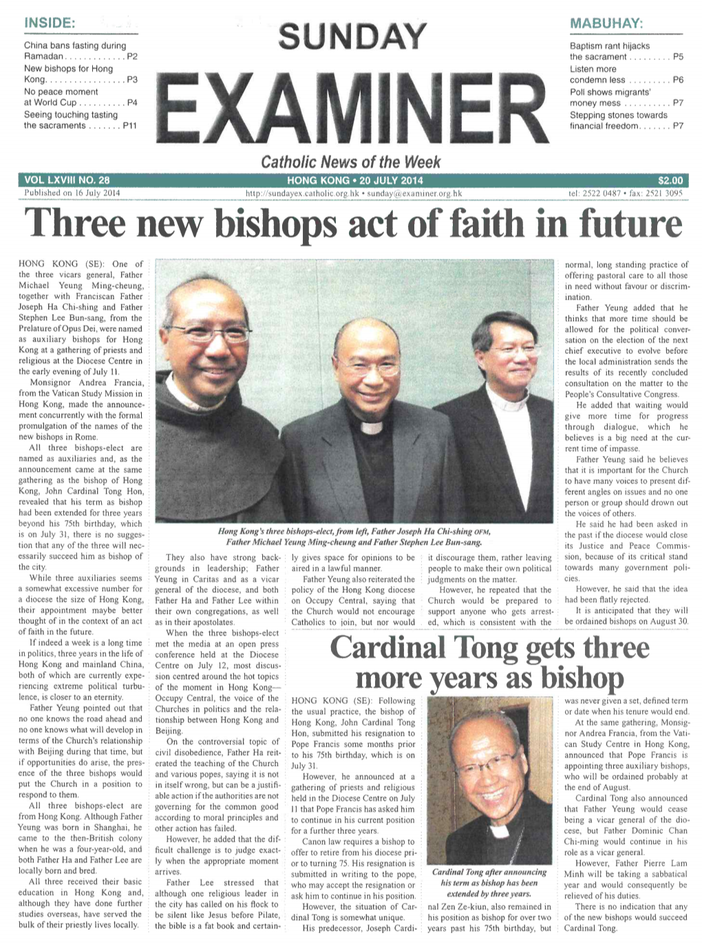 Three New Bishops Act of Faith in Future