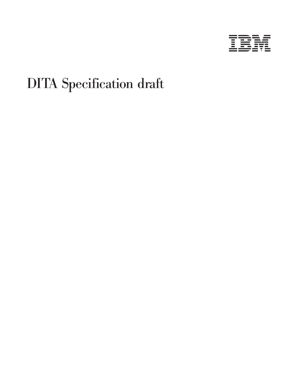 DITA Specification Draft