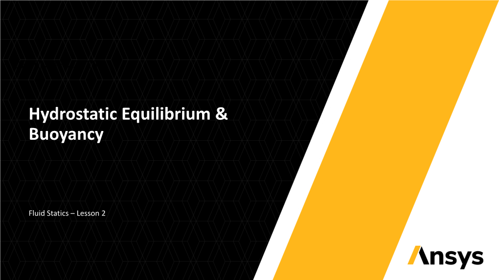 Hydrostatic Equilibrium & Buoyancy