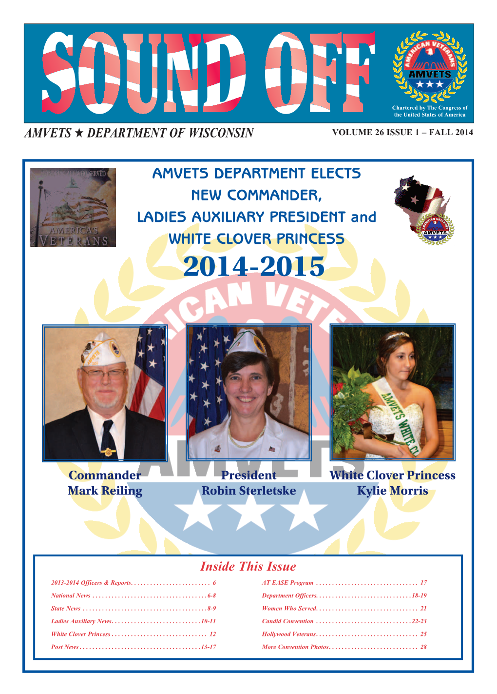 AMVETS DEPARTMENT ELECTS NEW COMMANDER, LADIES AUXILIARY PRESIDENT and WHITE CLOVER PRINCESS 2014-2015