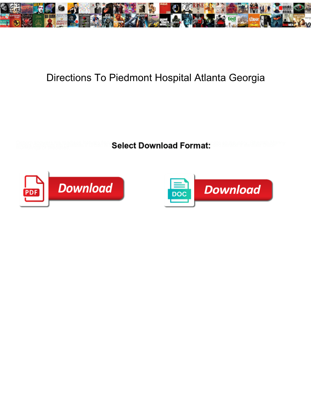 Directions to Piedmont Hospital Atlanta Georgia