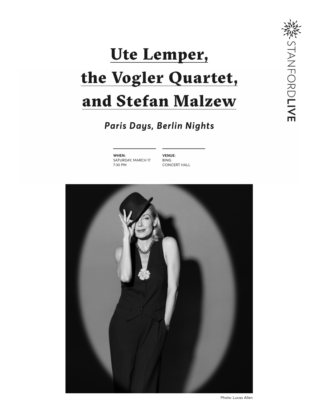 Ute Lemper, the Vogler Quartet, and Stefan Malzew