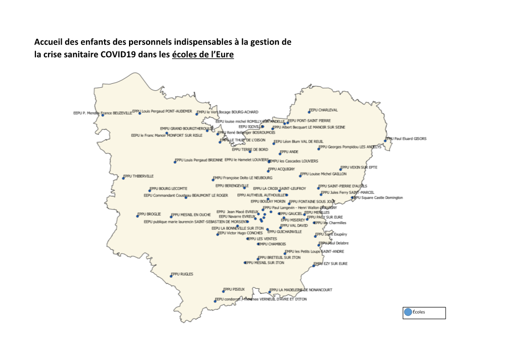 Accueil Des Enfants Des Personnels Indispensables À La Gestion De La Crise Sanitaire COVID19 Dans Les Écoles De L’Eure