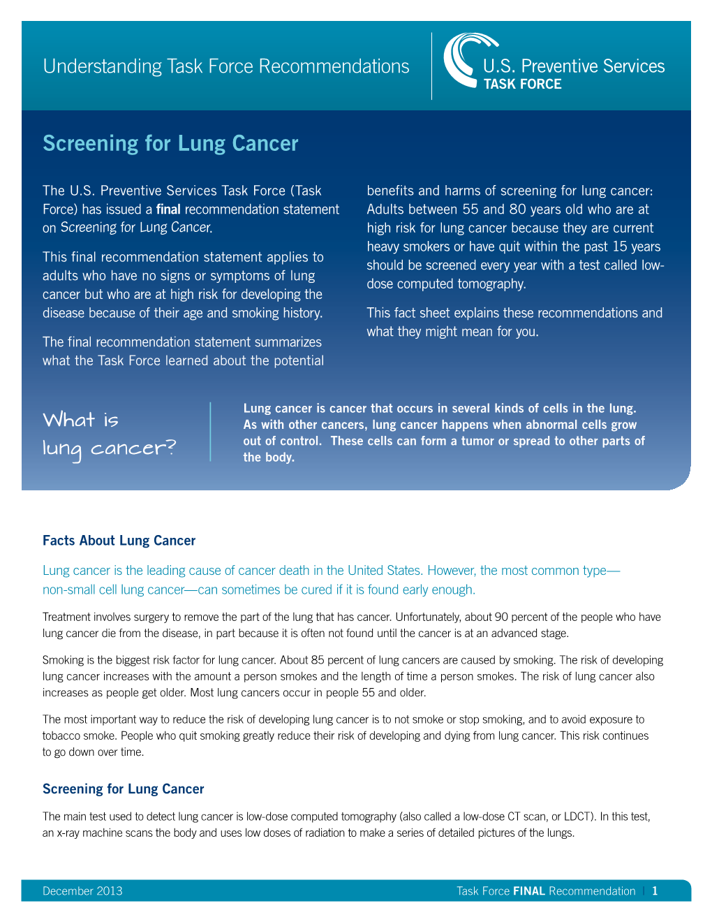 Screening for Lung Cancer