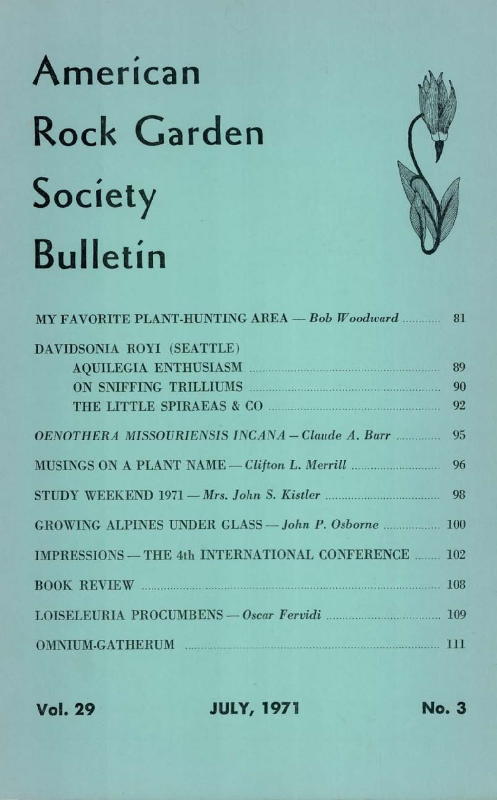 American Rock Garden Society Bulletin