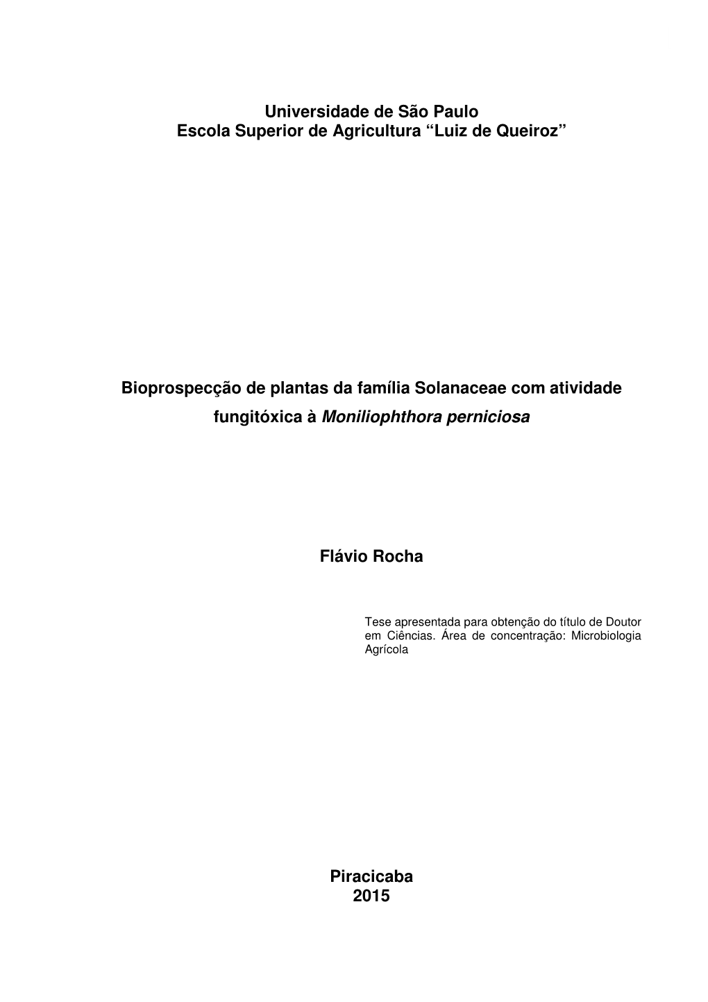 Bioprospecção De Plantas Da Família Solanaceae Com Atividade Fungitóxica À Moniliophthora Perniciosa