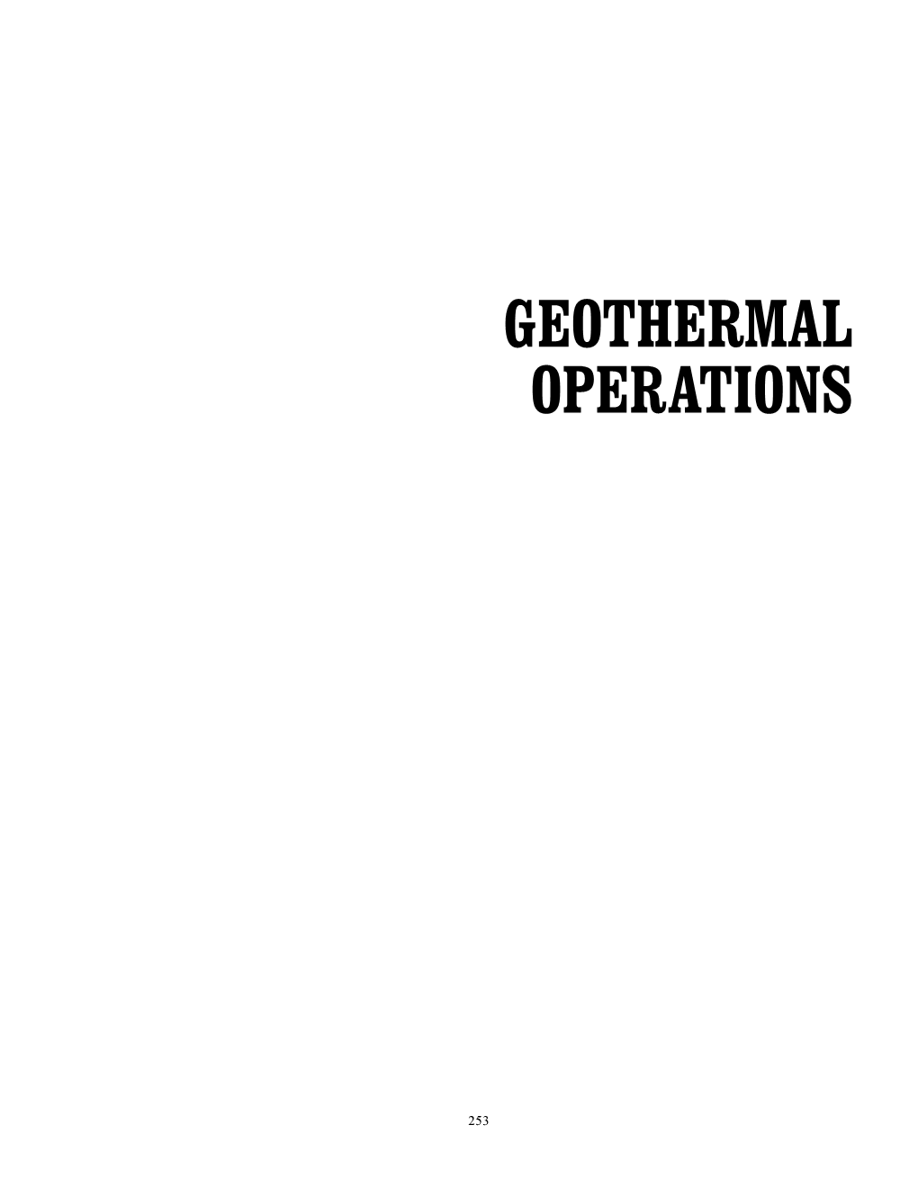 Geothermal Operations
