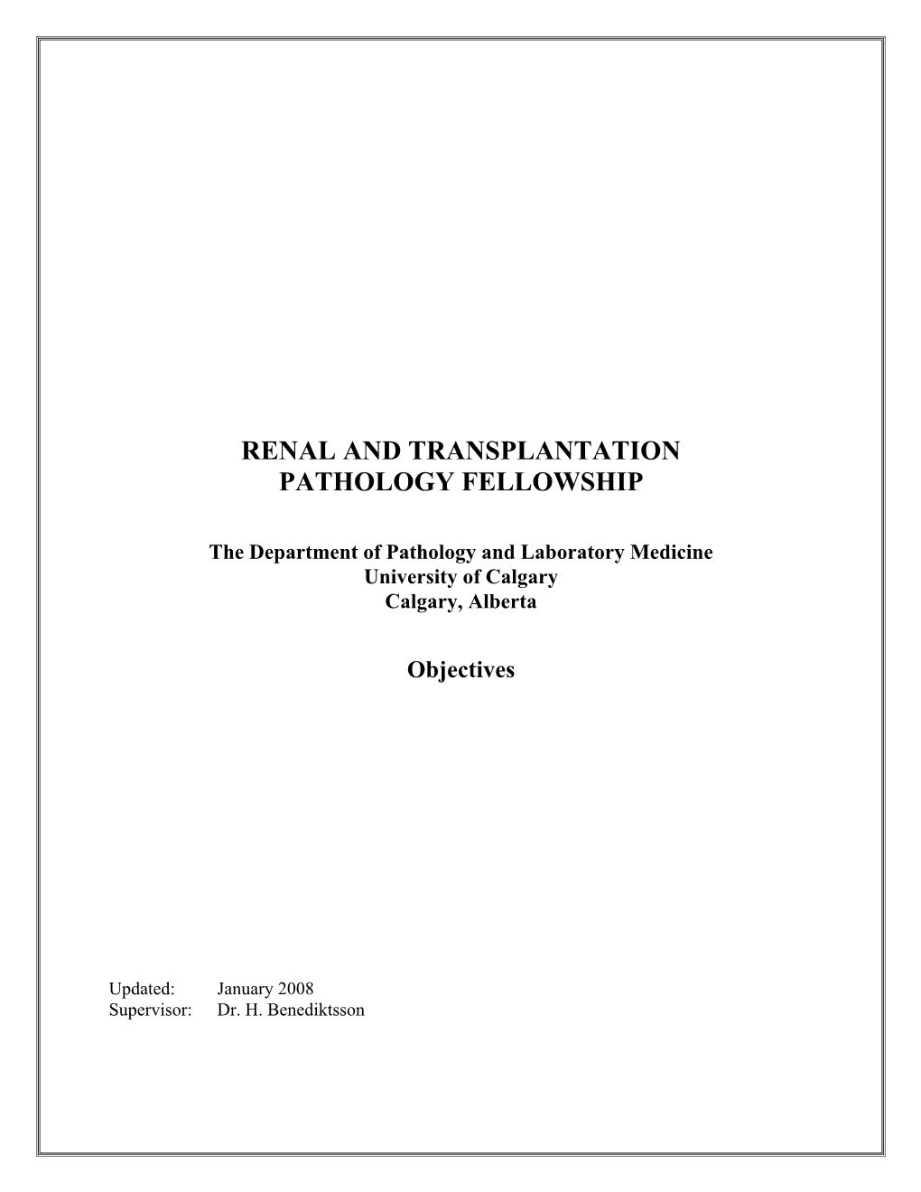 Renal and Transplantation Pathology Fellowship
