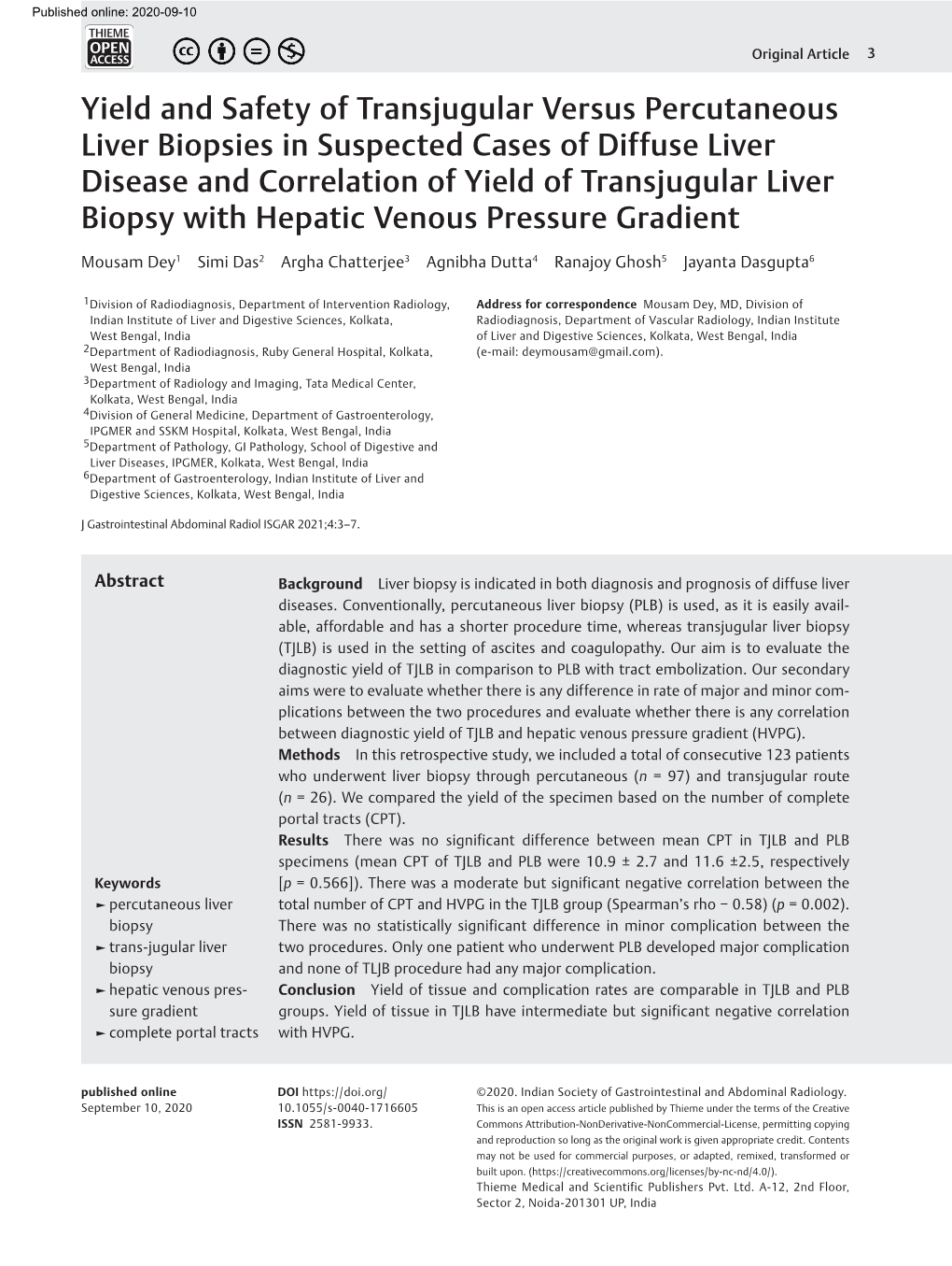 Yield and Safety of Transjugular Versus Percutaneous Liver