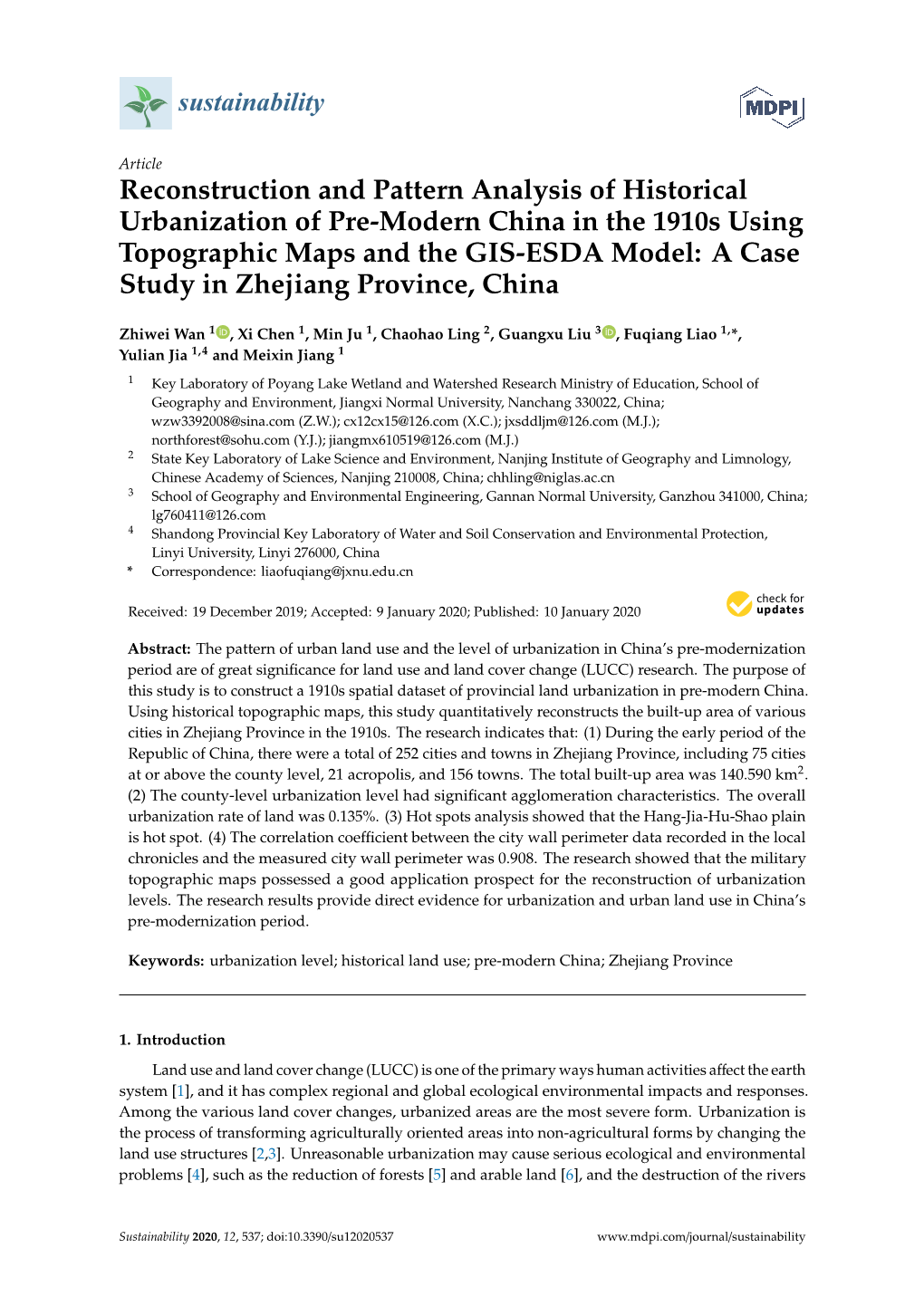 Reconstruction and Pattern Analysis of Historical Urbanization of Pre