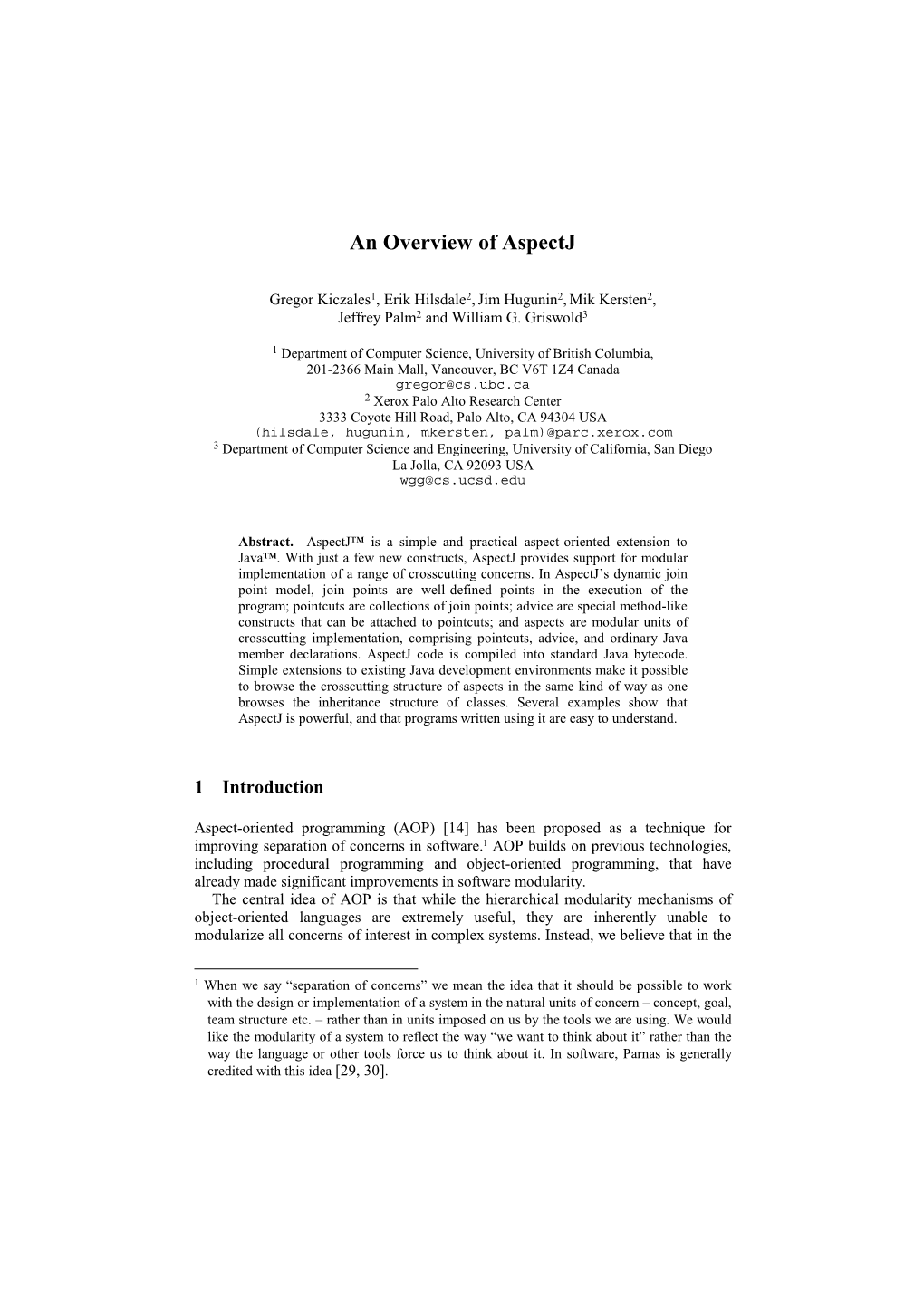 An Overview of Aspectj