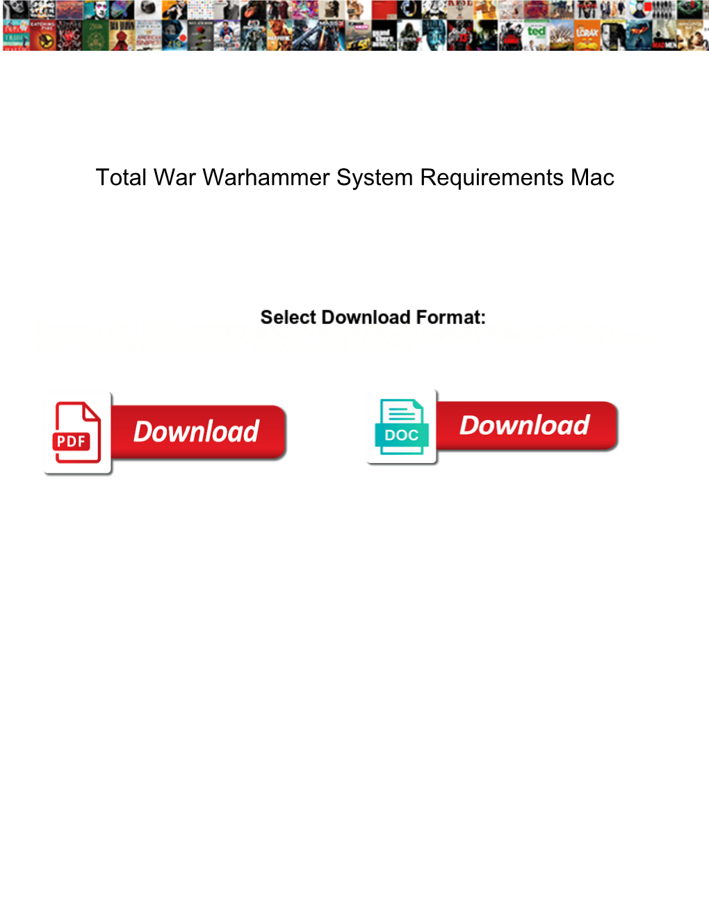 Total War Warhammer System Requirements Mac