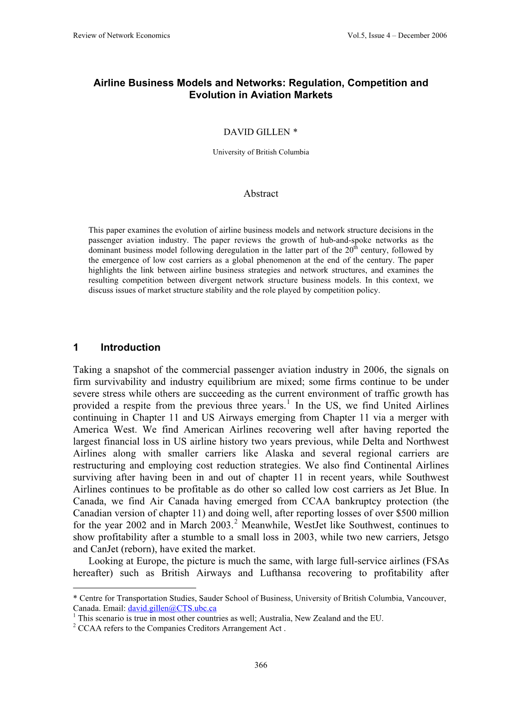 Airline Business Models and Networks: Regulation, Competition and Evolution in Aviation Markets