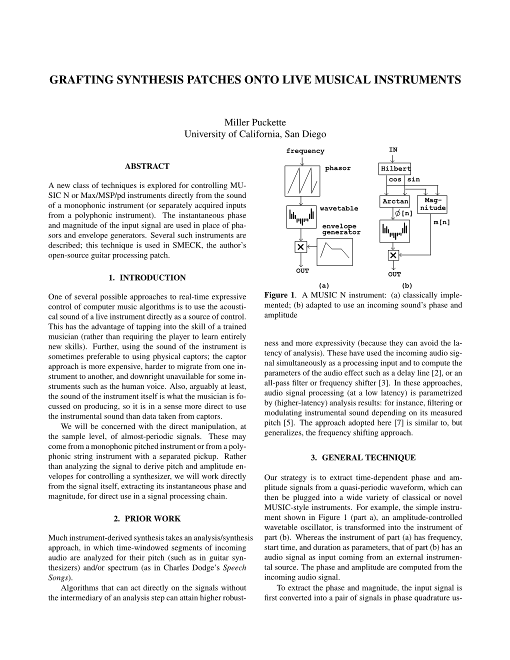 Grafting Synthesis Patches Onto Live Musical Instruments